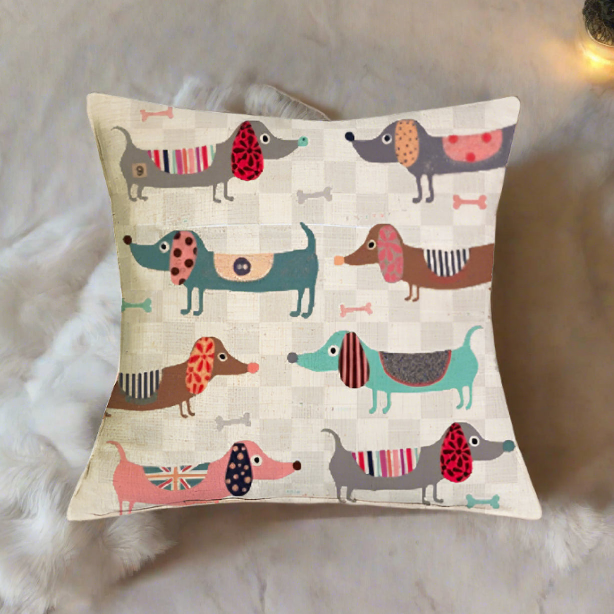 Christmas Dachshund Dackel Wiener Dog Throw Pillow Cover Eryn Home