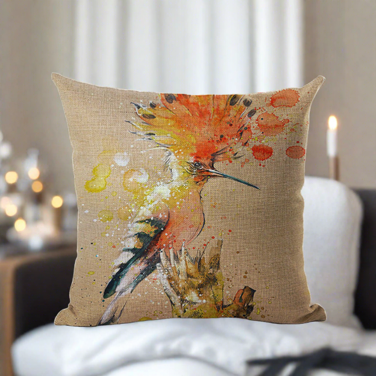 Bird Hoopoe Dark Brown Pillowcase