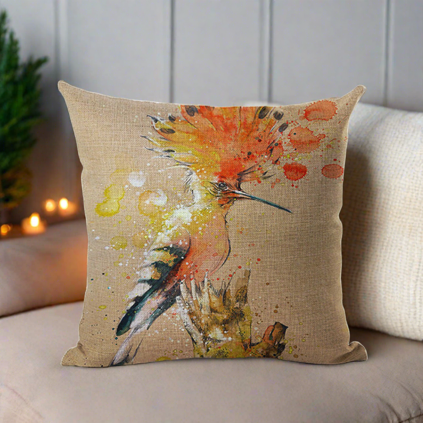 Bird Hoopoe Dark Brown Pillowcase