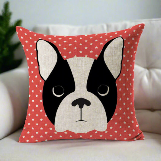 Boston Terrier Frenchie French Bulldog Throw Pillow