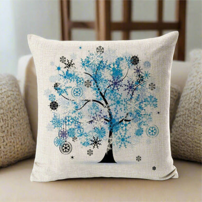 Colorful Blue Tree Pillowcase