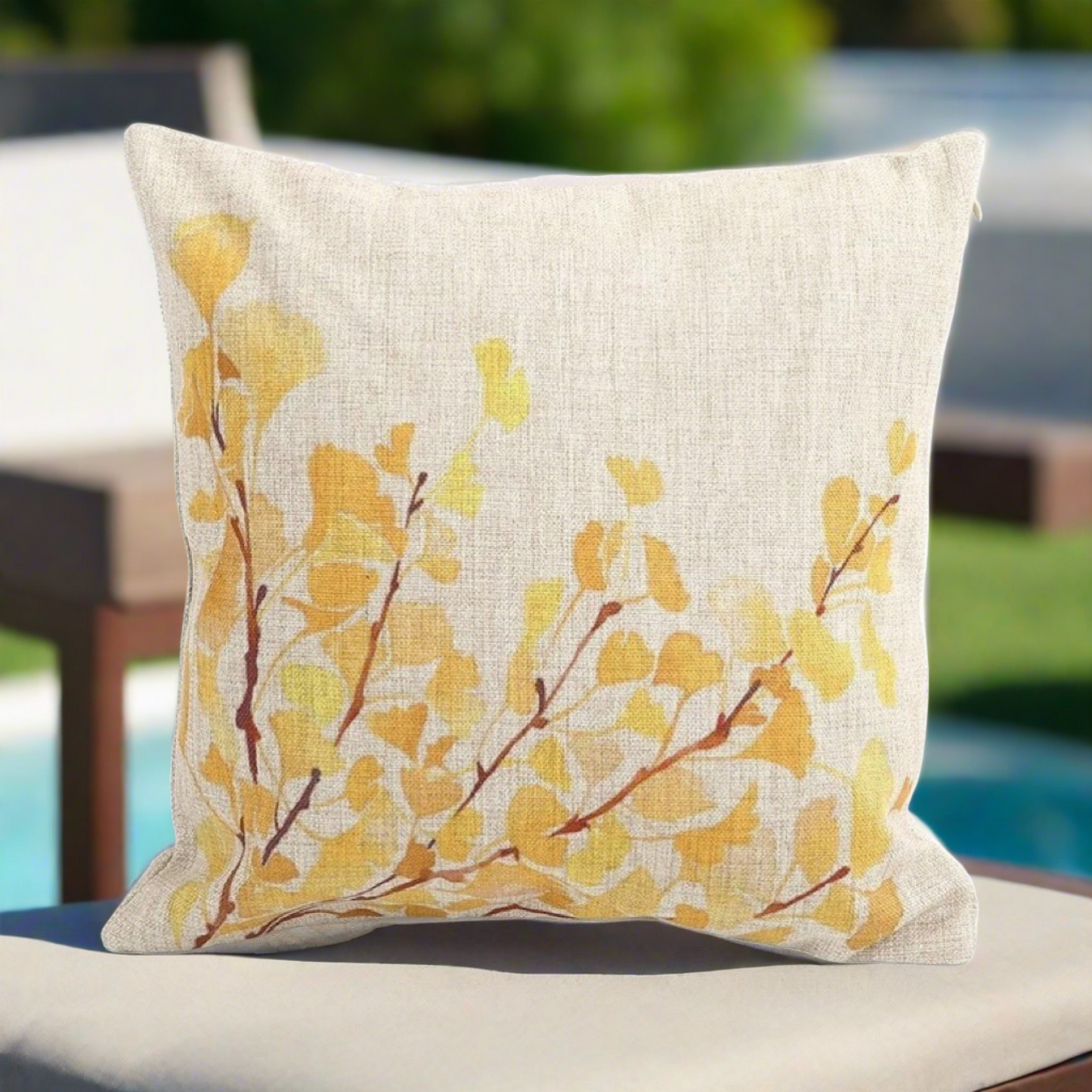 Yellow Ginkgo Biloba Pillow Cover