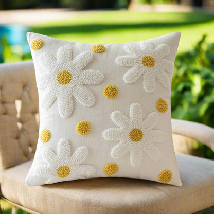 Embroidery Wild Flower Throw Pillow Covers