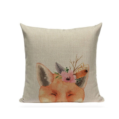 Spring Fox Happy Pillow Cover