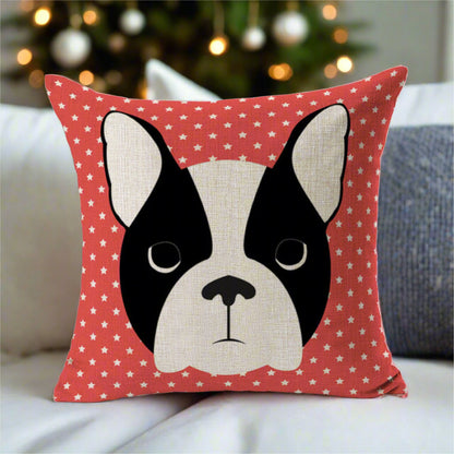 Boston Terrier Frenchie French Bulldog Throw Pillow