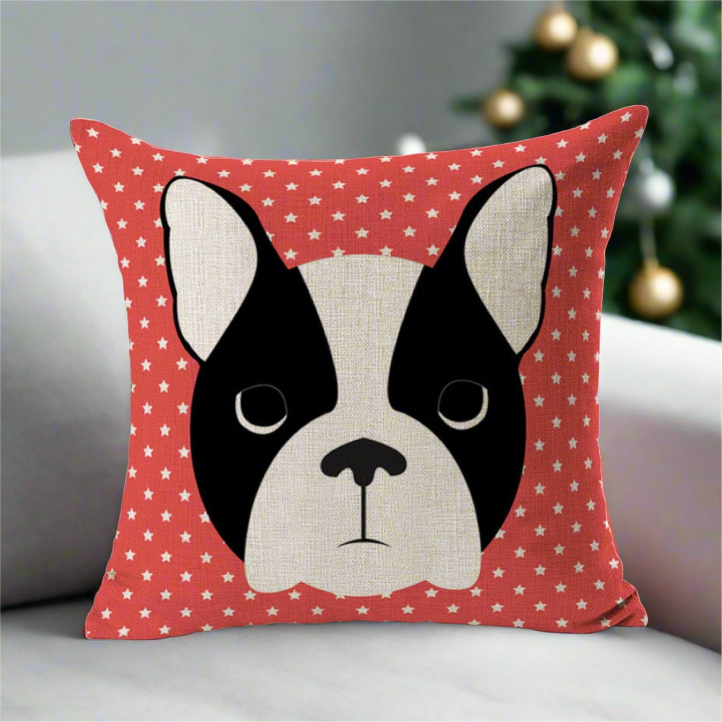 Boston Terrier Frenchie French Bulldog Throw Pillow