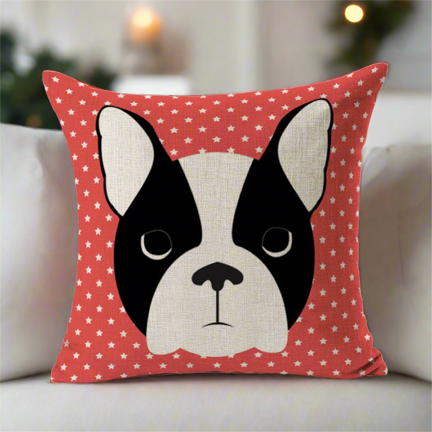 Boston Terrier Frenchie French Bulldog Throw Pillow