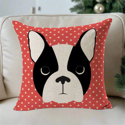 Boston Terrier Frenchie French Bulldog Throw Pillow