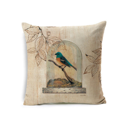 lazuli bunting birds painting throw pillow