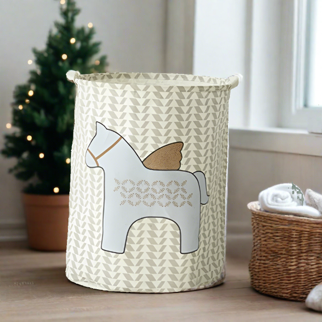 Unicorn Pegasus Light Blue Foldable Laundry Basket