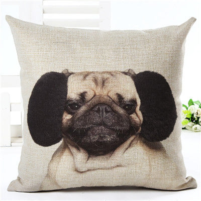 Pug Dog Pillow Cover