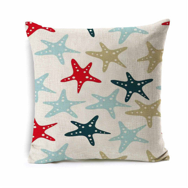 Kids Cartoon Sea Star Cushion Cover Ocean Sea Animal Throw Pillow Cover